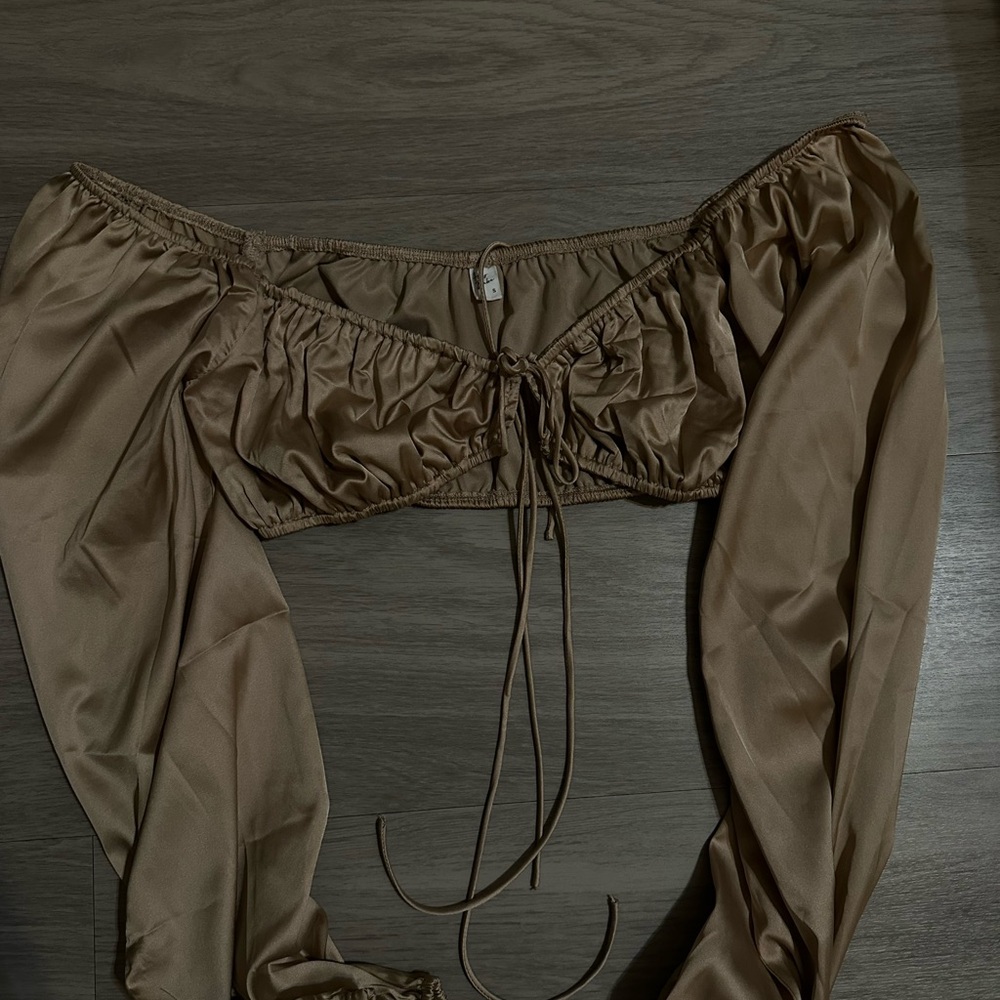 OOTDFash Brown Crop Top